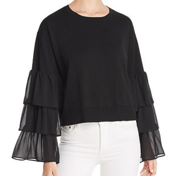 Michael Kors Womens Ruffle Sleeves Pullover Sweate - Picture 2 of 2